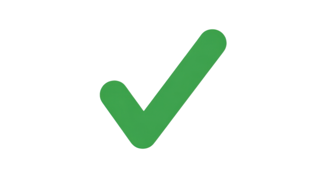 Green check mark icon isolated PNG with Transparent Background