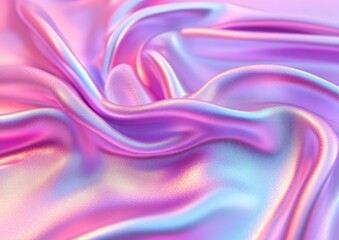 Fototapeta premium Abstract, flowing, iridescent fabric drapes in soft, pastel colors