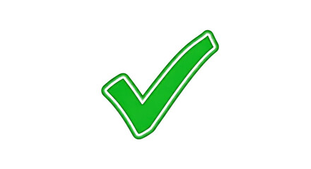 Green check mark icon illustration isolated PNG with Transparent Background