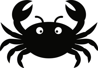 Cute Crab Silhouette Vector Illustration Summer Beach