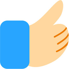 Fototapeta premium Thumbs Up Hand Gesture Icon for Approval, Like, and Success - Flat Vector Graphic Design Element