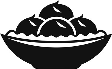 Elegant Pani Puri Silhouette Vector Illustration