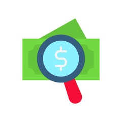 Money Search flat icon