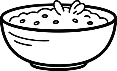 Hand Drawn Breakfast Cereal Bowl Doodle Vector Daily