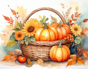 Thanksgiving Pumpkin Basket Generated image