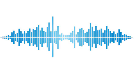 Sound wave frequency voice recording pattern in blue isolated PNG with Transparent Background