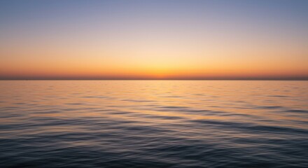 Fototapeta premium Serene Sunset over Calm Ocean Waters