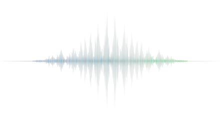 Abstract audio waveform visualization isolated PNG with Transparent Background