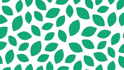 Scattered emerald leaves create a vibrant, organic pattern again