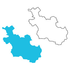 Fototapeta premium Map of the province of Overijssel, Netherlands. Map with detailed outlines and blue silhouettes