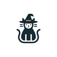 Whimsical Halloween Vector Graphic Featuring a Witchy Black