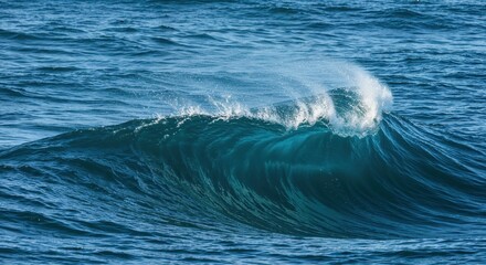 Obraz premium Ocean Wave Cresting: Capture the raw power and timeless beauty of the sea. A solitary, magnificent ocean wave, captured in a photorealistic image