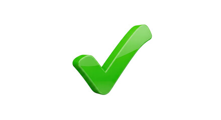 Green check mark for approval isolated PNG with Transparent Background