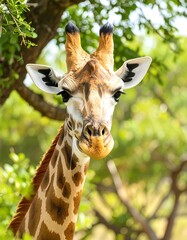 Obraz premium Close-up of a giraffe's head and neck (7)