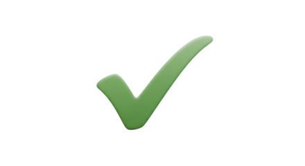 Green check mark isolated PNG with Transparent Background