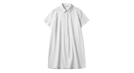 White button down shirt dress isolated PNG with Transparent Background