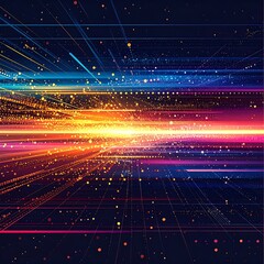 Abstract digital art with vibrant lines