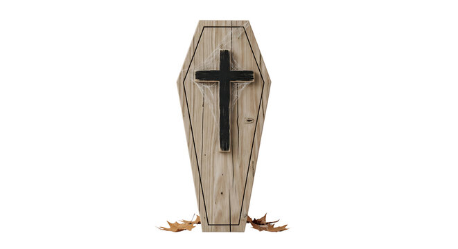 Elaborate Coffin Box with a Prominent Religious Cross, an Essential, High-Resolution Halloween Element on Transparent Background PNG
- Powered by Adobe