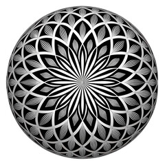 Black and white abstract sphere