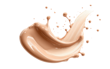 Light beige liquid foundation splash