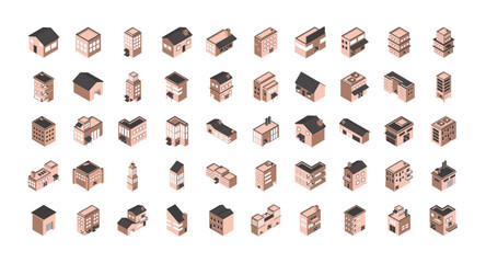 set of house vector ilustration 