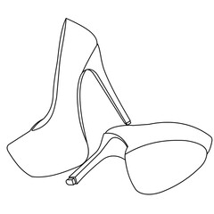 Women black & white high heel shoes