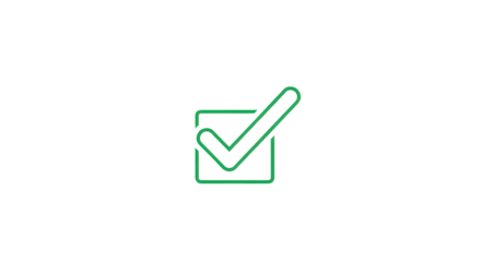 Green check mark icon in box isolated PNG with Transparent Background