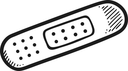 Simple Band Aid Doodle Vector Simple Healthcare Hand Drawn
