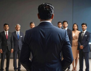 Professional presentation from the back, leadership