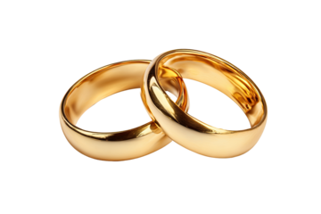 Two gold wedding bands overlapping