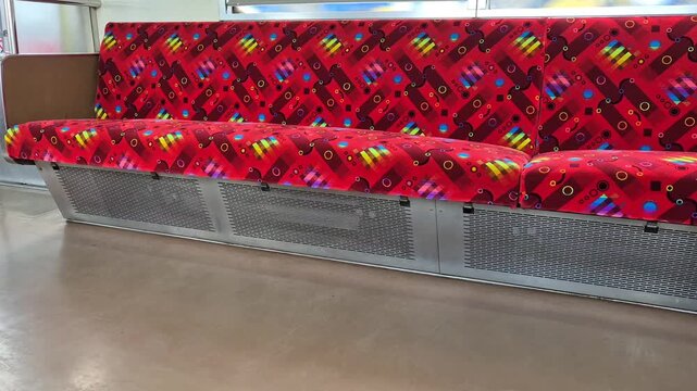 interior of Commuter line train car or commonly called KRL in Indonesia