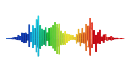 Colorful sound wave frequency illustration isolated PNG with Transparent Background