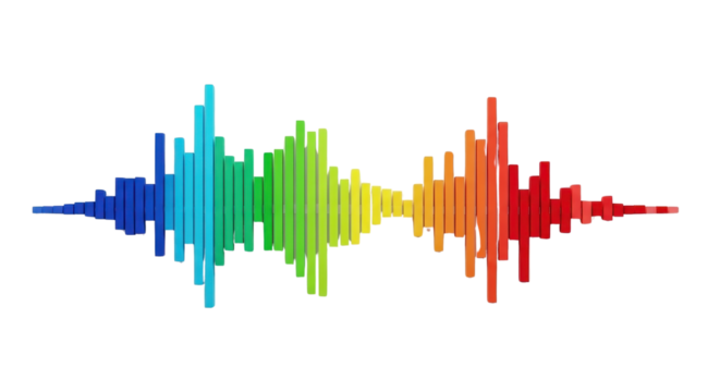 Colorful sound wave frequency illustration isolated PNG with Transparent Background