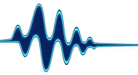 Blue sound wave vector illustration isolated PNG with Transparent Background
