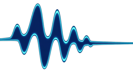 Blue sound wave vector illustration isolated PNG with Transparent Background