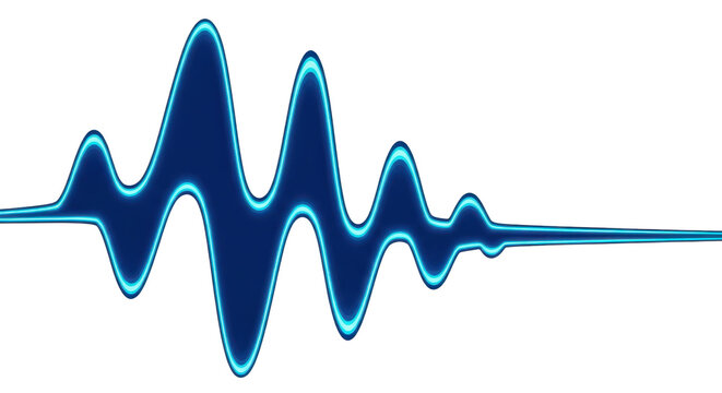 Blue sound wave vector illustration isolated PNG with Transparent Background - Powered by Adobe