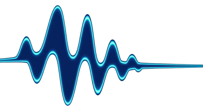 Blue sound wave vector illustration isolated PNG with Transparent Background