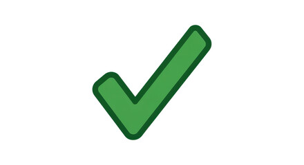Green check mark symbol icon for approved success isolated PNG with Transparent Background
