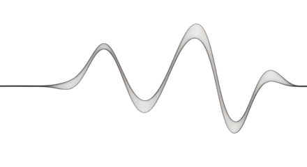 Wavy sound or data visualization graphic isolated PNG with Transparent Background