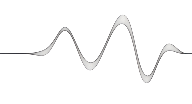 Wavy sound or data visualization graphic isolated PNG with Transparent Background