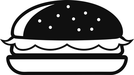Traditional Vada Pav Snack Silhouette Vector in Clean Style