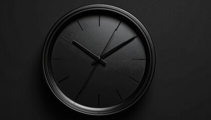 Time lapse of a sleek black clock with rapidly moving hour and minute hands, cinematic forward panning shot, bright lighting, modern minimalistic design, capturing motion, speed and precision