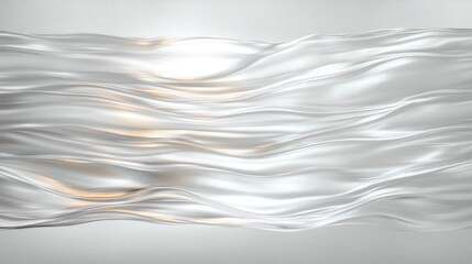 Obraz premium Smooth flowing silver metallic waves creating a fluid abstract texture with gentle highlights and soft reflections