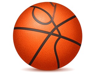 Realistic Orange Basketball Image