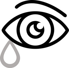 Abstract eye with a soft fluid tear droplet