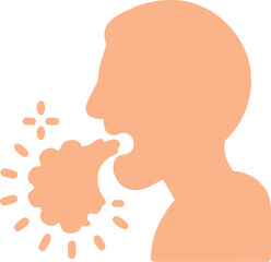 Colorful blob style icon of a person coughing
