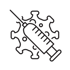 Editable Virus Vaccine Line Icon