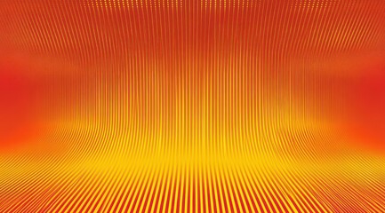 Abstract vibrant pattern with curved yellow and red vertical lines creating a dynamic wave-like motion and depth effect emitting energy and warmth