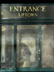 Vintage subway station entrance in New York City