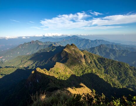 Mountain range panorama under a vibrant sky - Powered by Adobe